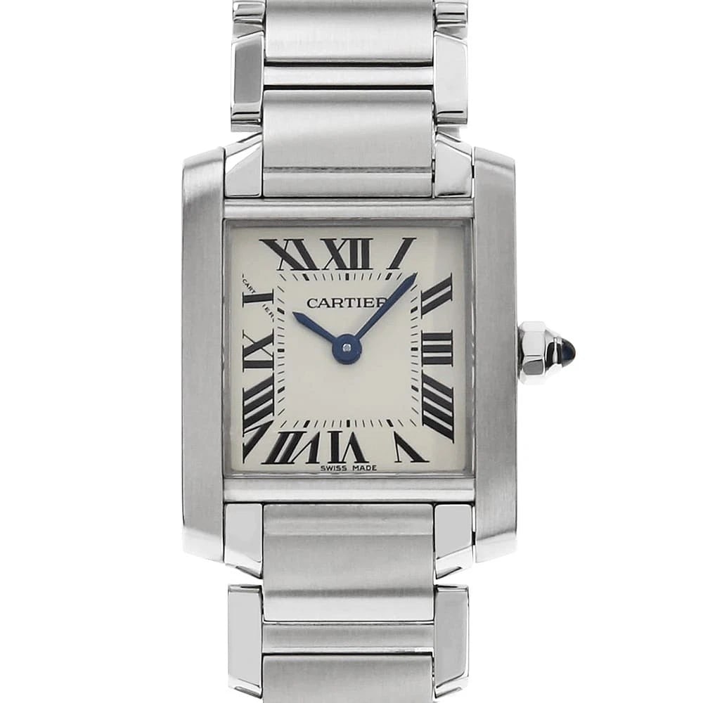 CARTIER TANK FRANCAISE WRIST WATCH: Cartier Tank francaise Wrist Watch Brand: Cartier Type: Wrist watch Material: Band Material Stainless Steel, Case Material Stainless Steel Color: Ivory Size: Case:W25mm x H20mm Circumference of Wr