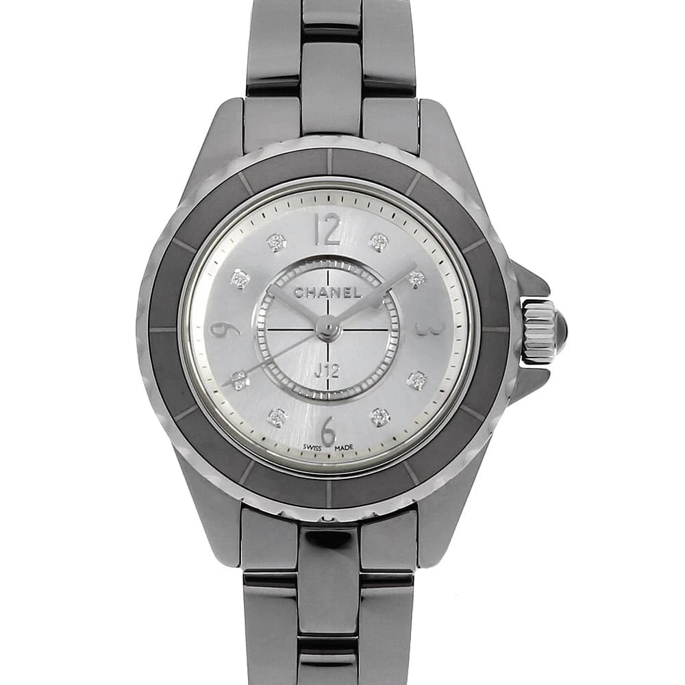 CHANEL J12 CHROMATIC 8P DIAMOND SECOND HAND WRIST WATCH: CHANEL J12 Chromatic 8P diamond second hand Wrist Watch Brand: CHANEL Type: Wrist watch Material: Band Material Titanium/ceramic, Case Material Titanium/ceramic Color: Silver Size: Case:W29mm Circ