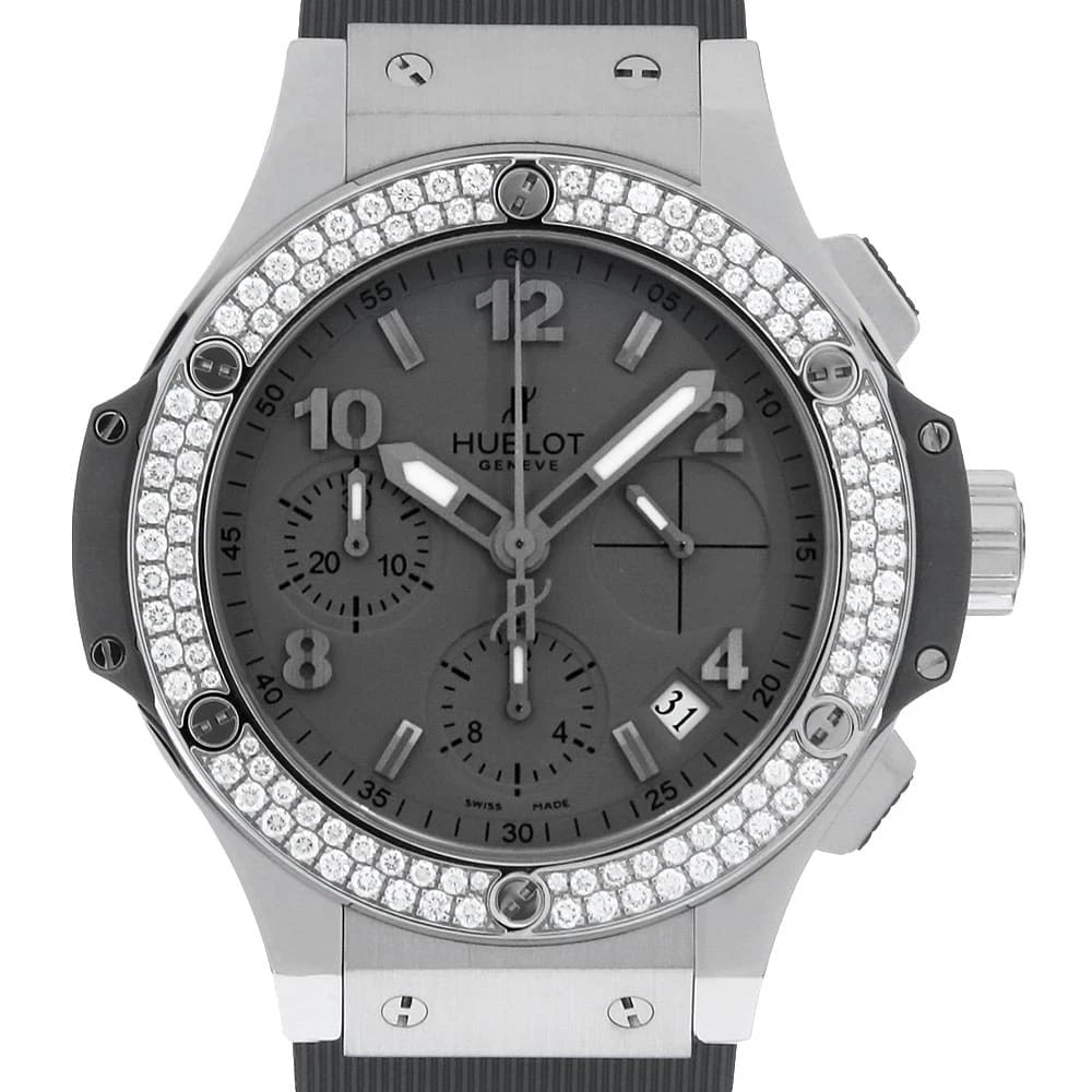 HUBLOT BIG BANG EARL GRAY DIAMOND BEZEL WRIST WATCH (1 of 5)