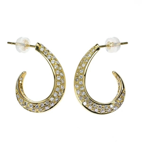 K18YG DIAMOND EARRINGS: K18YG DIAMOND EARRINGS Brand: None Type/Style: piercing Material: Metal Purity K18, Metal Gold, Main Stone/Creation Natural Color: None Size: Length/Width/Diameter24.0 Accessories: None Ac