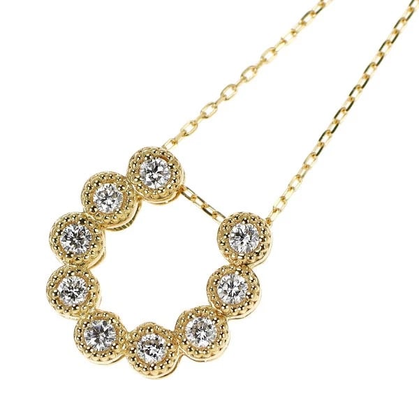 K18YG HORSESHOE DIAMOND PENDANT NECKLACE: K18YG horseshoe diamond pendant necklace Brand: None Type/Style: Pendant Necklace Material: Metal Purity K18, Metal Gold, Main Stone/Creation Natural Color: None Size: Necklace: Chain Length