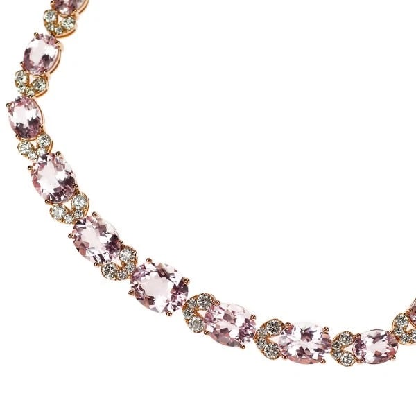 K18PG MORGANITE DIAMOND NECKLACE: K18PG Morganite Diamond Necklace Brand: None Type/Style: Necklaces Material: Metal Purity K18, Metal Gold, Main Stone/Creation None Color: Pink Gold Size: Necklace: Chain Length 42
