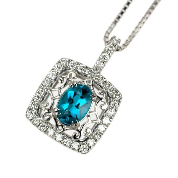 PT950/PT850 APATITE DIAMOND PENDANT NECKLACE: Pt950/Pt850 Apatite Diamond Pendant Necklace Brand: None Type/Style: Pendant Necklace Material: Metal Purity 850, Metal Platinum, Main Stone/Creation None Color: None Size: Necklace: Chain