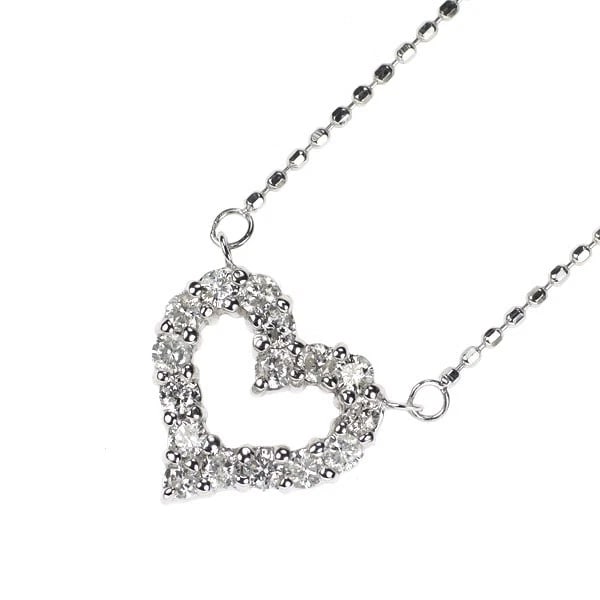 K14WG HEART DIAMOND PENDANT NECKLACE: K14WG heart diamond pendant necklace Brand: None Type/Style: Pendant Necklace Material: Metal Purity K14, Metal Gold, Main Stone/Creation Natural Color: None Size: Necklace: Chain Length 40.5 