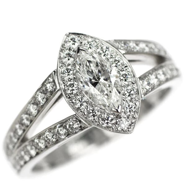 BOUCHERON PT950 MARQUISE CUT DIAMOND RING (1 of 2)