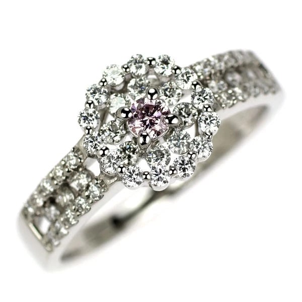 RARE PT900 NATURAL PINK DIAMOND RING: Rare Pt900 Natural Pink Diamond Ring Brand: None Type/Style: Ring Material: Metal Purity 900, Metal Platinum, Main Stone/Creation Natural Color: Platinum Size: 5.25 US Accessories: None