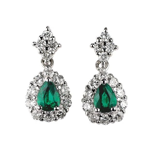 PT900 EMERALD DIAMOND EARRING (1 of 2)