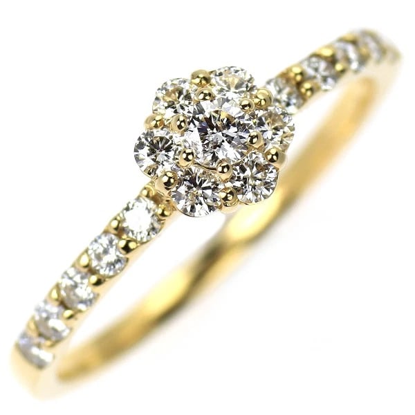 K18YG DIAMOND RING FLOWER (1 of 2)