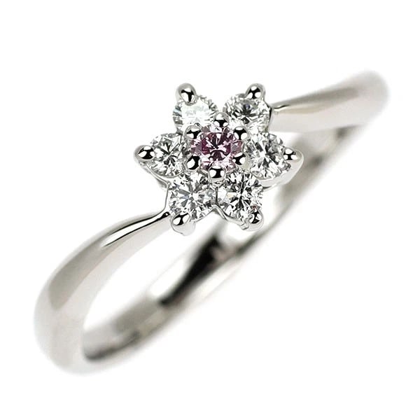 RARE PT900 NATURAL PINK/COLORLESS DIAMOND RING: Rare Pt900 Natural Pink/Colorless Diamond Ring Brand: None Type/Style: Ring Material: Metal Purity 900, Metal Platinum, Main Stone/Creation Natural Color: Platinum Size: 5.5 - 5.75 US 