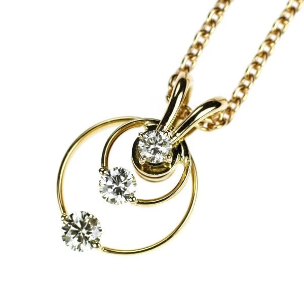 WALTHAM K18YG DIAMOND PENDANT NECKLACE: Waltham K18YG Diamond Pendant Necklace Brand: None Type/Style: Pendant Necklace Material: Metal Purity K18, Metal Gold, Main Stone/Creation Natural Color: None Size: Necklace: Chain Length 40 