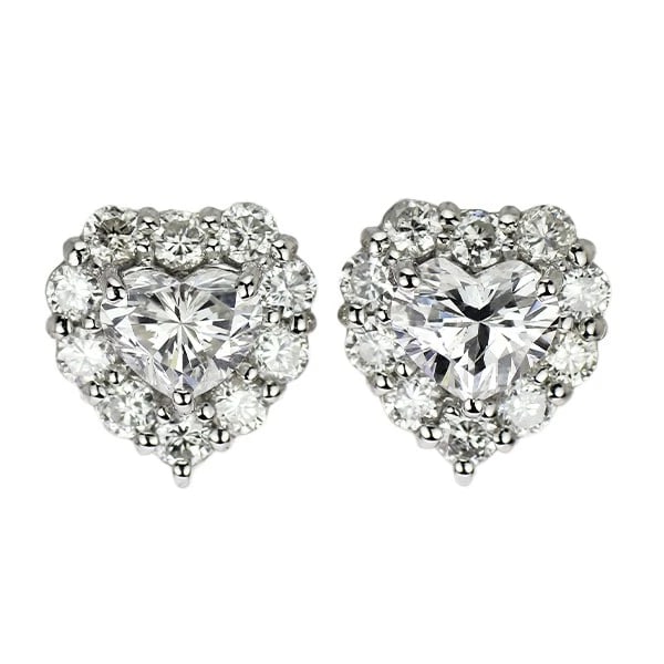 BRAND NEW PT900 HEART SHAPE DIAMOND EARRINGS: Brand New Pt900 Heart Shape Diamond Earrings Brand: None Type/Style: piercing Material: Metal Purity None, Metal Pt900, Main Stone/Creation Natural Color: None Size: Length/Width/Diameter8.3 