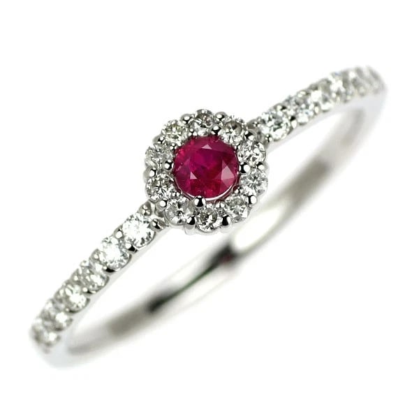 PT900 RUBY DIAMOND RING: Pt900 ruby diamond ring Brand: None Type/Style: Ring Material: Metal Purity 900, Metal Platinum, Main Stone/Creation Ruby Color: Platinum Size: 6 US Accessories: None Accessories Notice: W