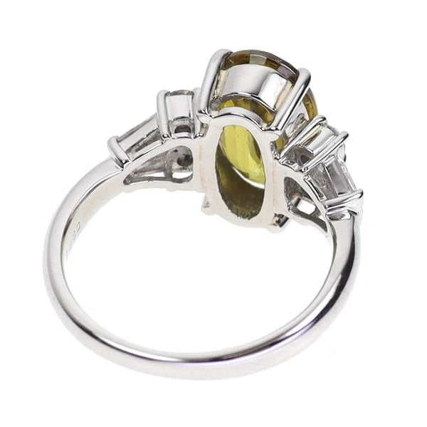 PT900 SPHENE DIAMOND RING - 2