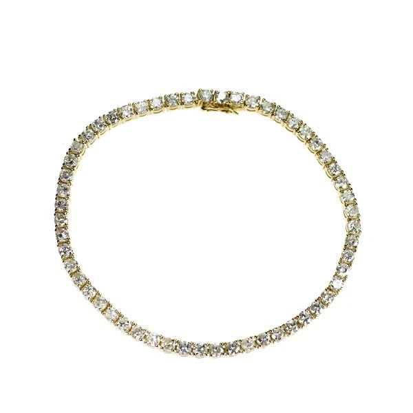 K18YG TENNIS DIAMOND BRACELET: K18YG TENNIS DIAMOND BRACELET Brand: None Type/Style: bracelets Material: Metal Purity K18, Metal Gold, Main Stone/Creation Natural Color: Yellow Gold Size: Chain Length 18.5 Accessories: