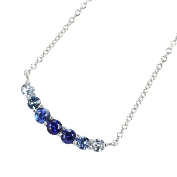STAR JEWELRY K18WG SAPPHIRE PENDANT NECKLACE (1 of 2)