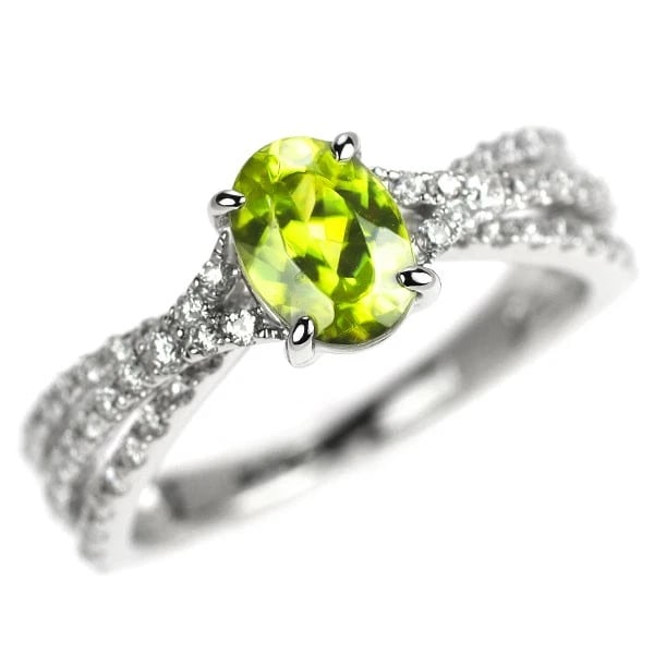 PT900 SPHENE DIAMOND RING: Pt900 Sphene Diamond Ring Brand: None Type/Style: Ring Material: Metal Purity 900, Metal Platinum, Main Stone/Creation None Color: None Size: 5.5 - 5.75 US Accessories: None Accessories No