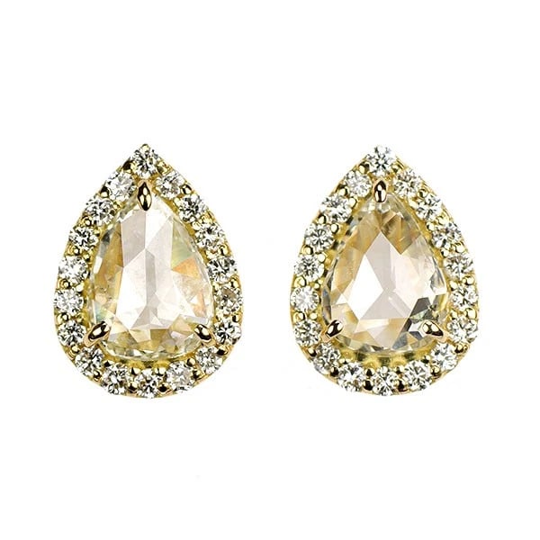BRAND NEW K18YG ROSE CUT DIAMOND EARRINGS: Brand New K18YG Rose Cut Diamond Earrings Brand: None Type/Style: piercing Material: Metal Purity K18, Metal Gold, Main Stone/Creation Natural Color: None Size: Length/Width/Diameter8.6 