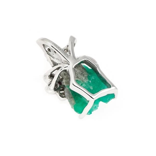 K18WG EMERALD RUBY DIAMOND PENDANT TOP - 2