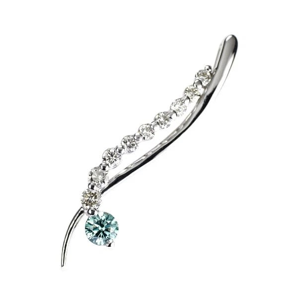 K18WG ICE BLUE DIAMOND PENDANT TOP: K18WG Ice Blue Diamond Pendant Top Brand: None Type/Style: pendant top Material: Metal Purity K18, Metal Gold, Main Stone/Creation Natural Color: White Gold Size: None Accessories: None