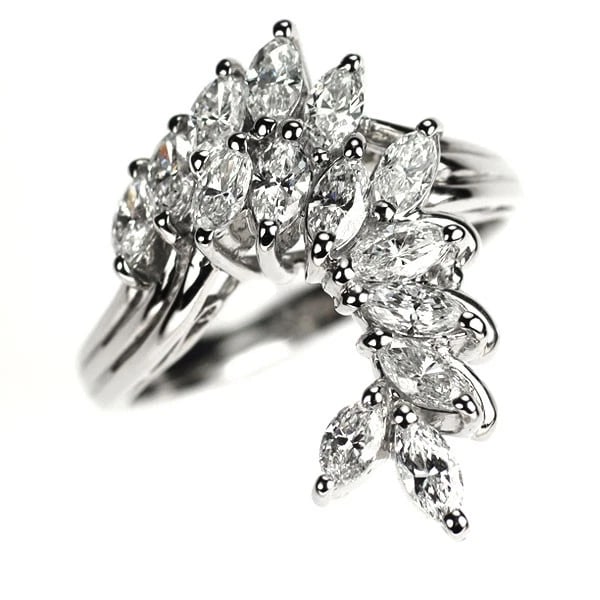 PT900 MARQUISE CUT DIAMOND RING (1 of 2)
