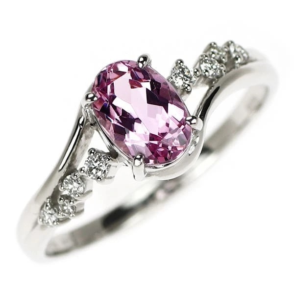 BRAND NEW PT950 BRAZILIAN PINK IMPERIAL TOPAZ DIAMOND RING (1 of 2)