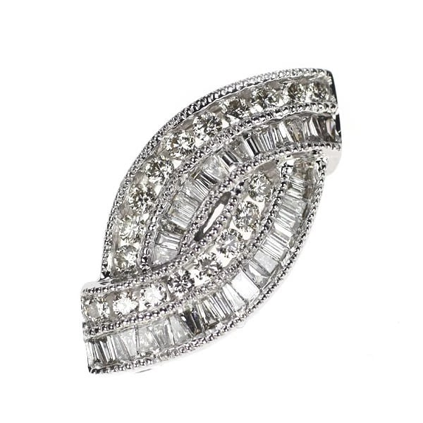 K18WG DIAMOND PENDANT TOP: K18WG diamond pendant top Brand: None Type/Style: pendant top Material: Metal Purity K18, Metal Gold, Main Stone/Creation Natural Color: White Gold Size: Length/Width/Diameter20.5 