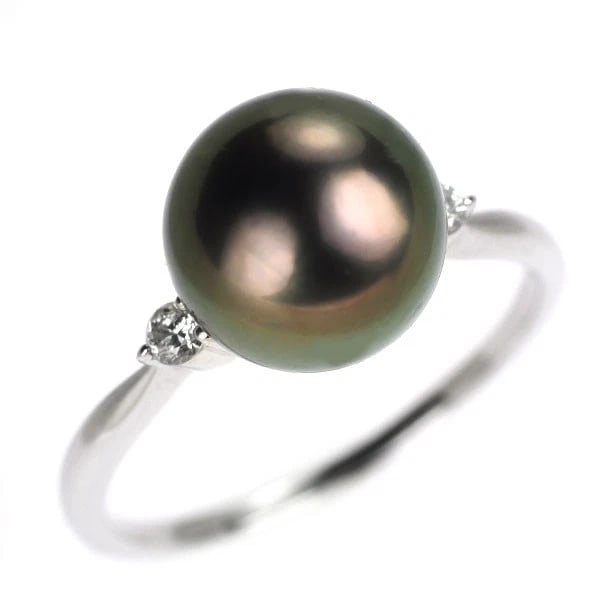 PT900 BLACK PEARL DIAMOND RING: Pt900 black pearl diamond ring Brand: None Type/Style: Ring Material: Metal Purity 900, Metal Platinum, Main Stone/Creation pearl/pearl Color: None Size: 7.5 US Accessories: None Accessories