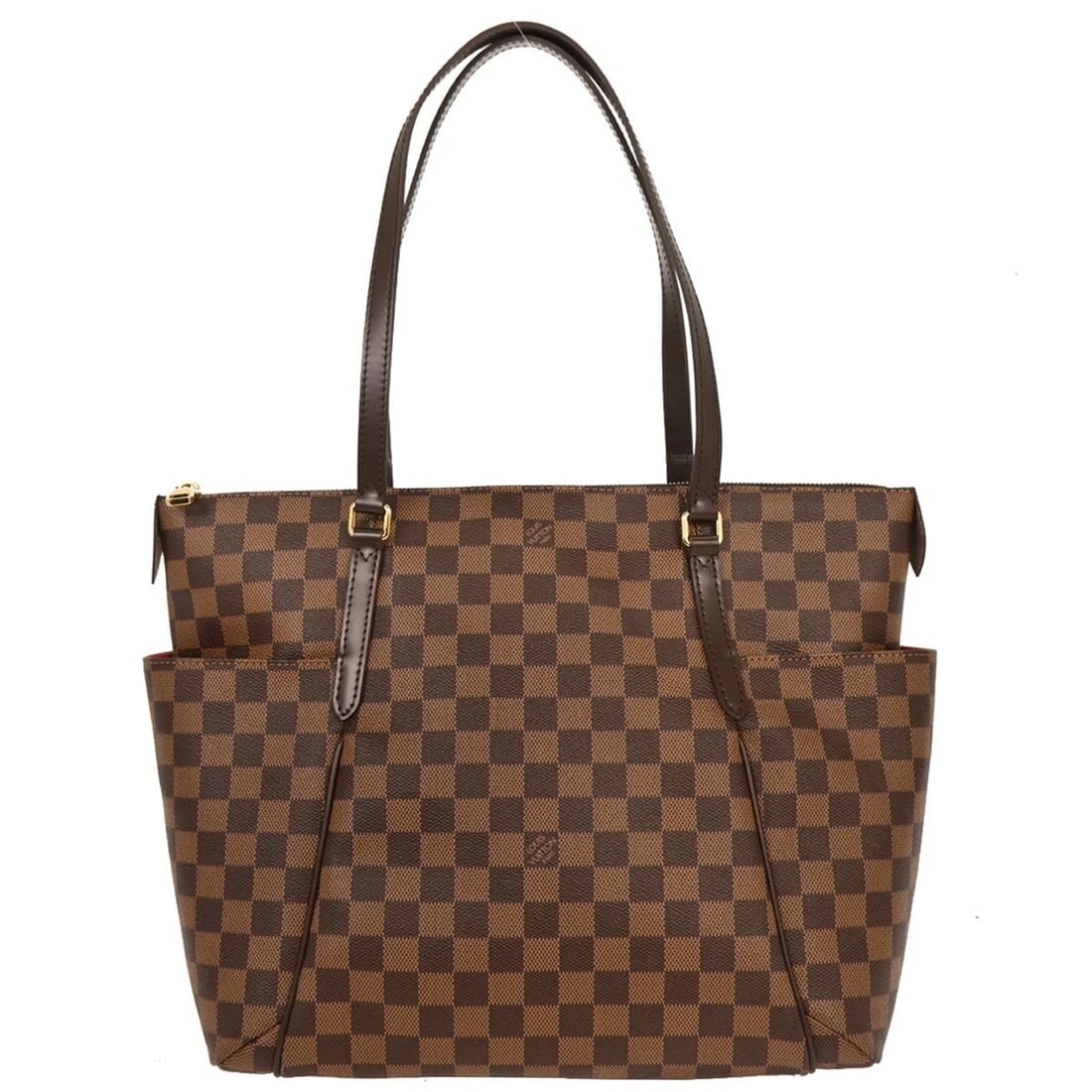 LOUIS VUITTON DAMIER TOTALLY MM SHOULDER TOTE BAG: Louis Vuitton Damier Totally MM Shoulder Tote Bag Brand: Louis Vuitton Type/Style: Tote Material: Damier Canvas, Leather Color: Ebene * Brown Size: W 13.4 x H 11.8 x D 5.9 " Strap Drop. 9.4 " Acc
