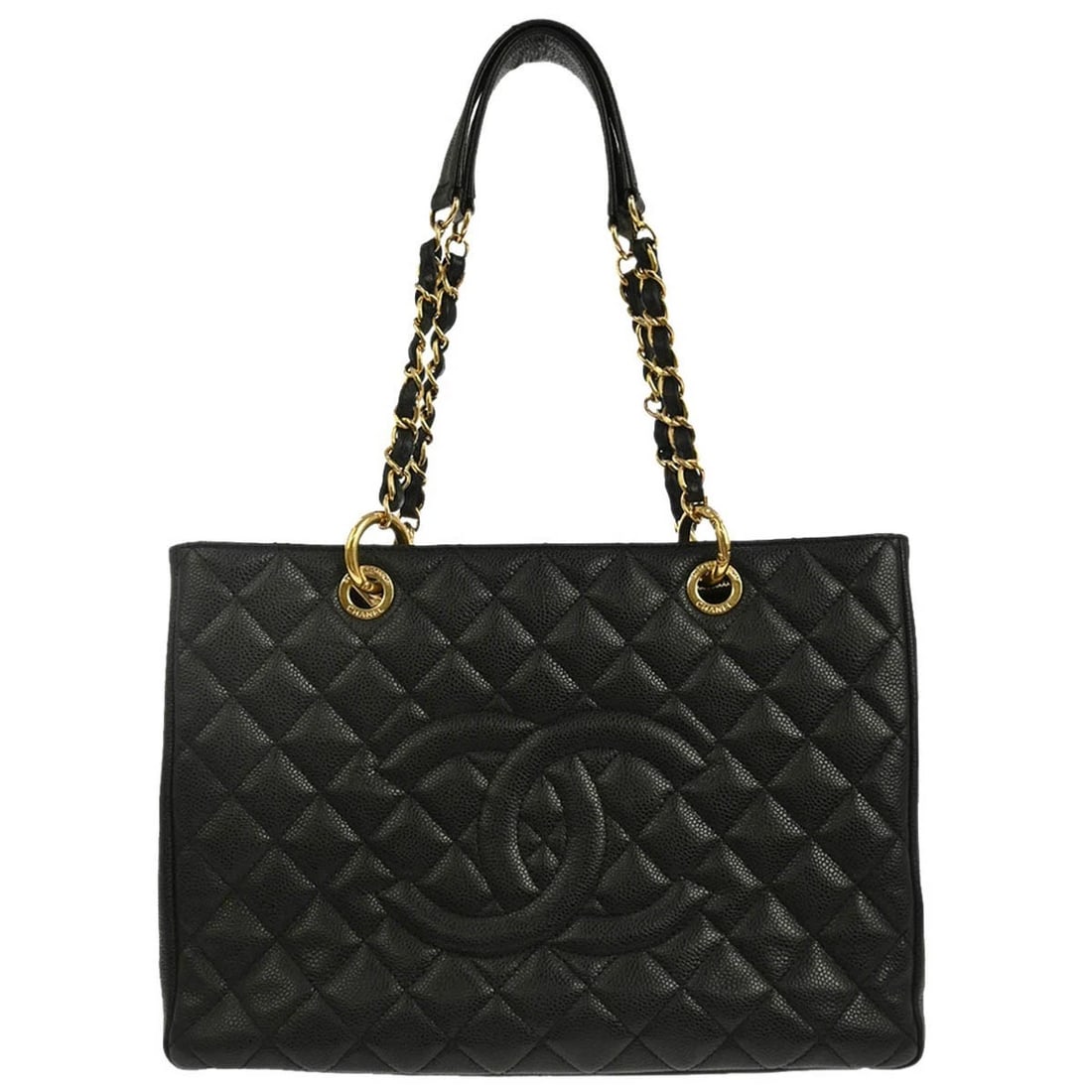 CHANEL BLACK CALFSKIN GRAND SHOPPING TOTE (1 of 8)