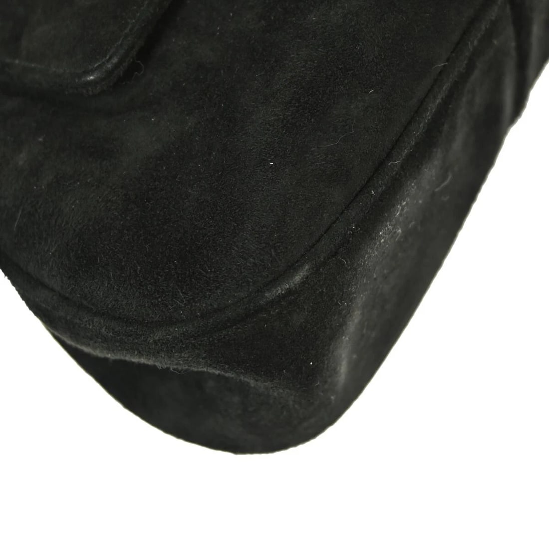 CHANEL BLACK SUEDE HANDBAG - 5