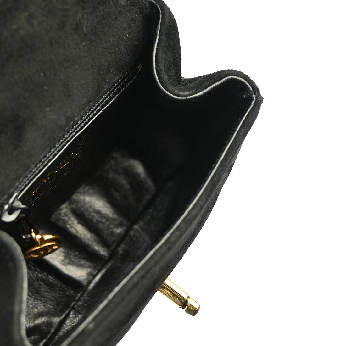 CHANEL BLACK SUEDE HANDBAG - 7