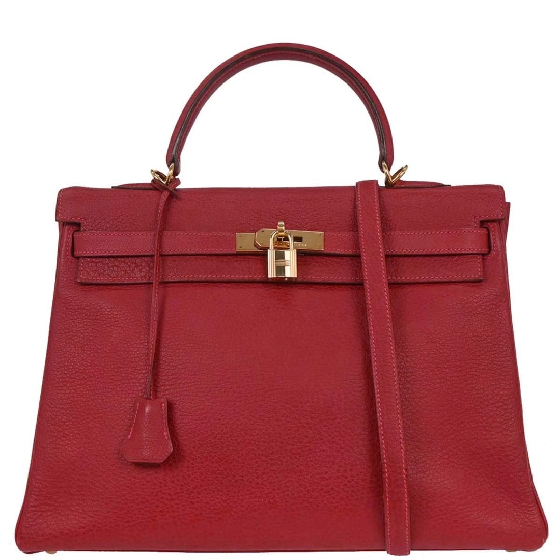 HERMES ROUGE GARANCE ARDENNES KELLY 35 RETOURNE 2WAY HANDBAG (1 of 8)