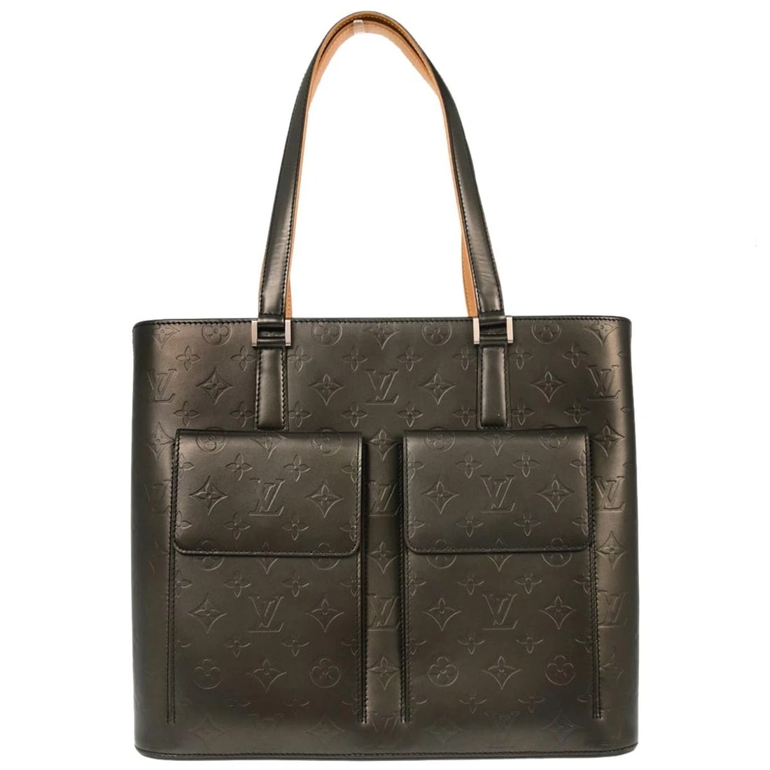 LOUIS VUITTON BLACK MONOGRAM MAT WILWOOD TOTE BAG: Louis Vuitton Black Monogram Mat Wilwood Tote Bag Brand: Louis Vuitton Type/Style: tote Material: Monogram Mat Leather, Leather Color: Noir * Black Size: W 14.2 x H 12.2 x D 4.3 " Handle Drop. 9.1