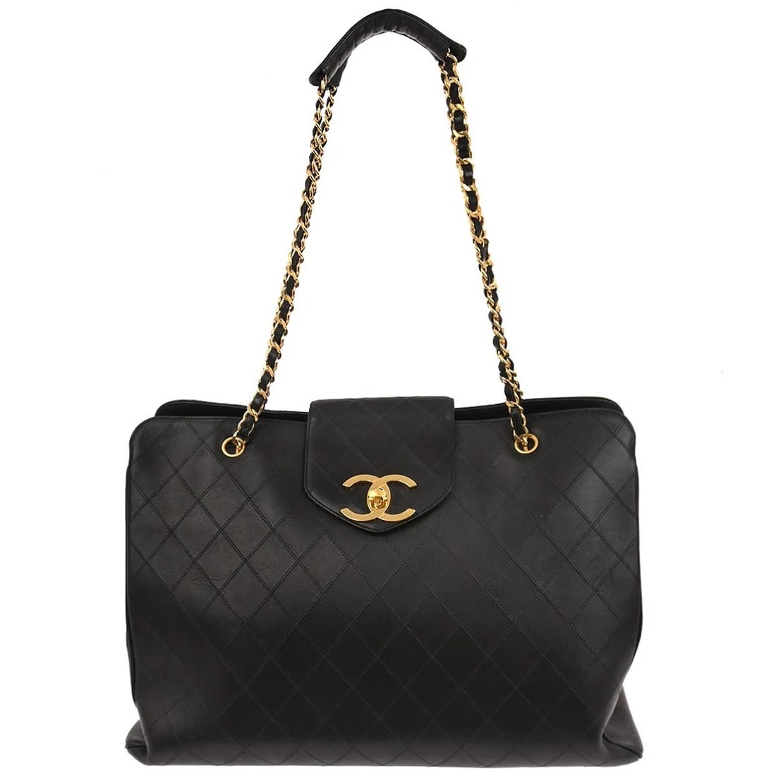 CHANEL BLACK LAMBSKIN BICOLORE SUPERMODEL SHOULDER BAG: Chanel Black Lambskin Bicolore Supermodel Shoulder Bag Brand: CHANEL Type/Style: tote Material: lambskin Color: black Size: W 17.7 x H 13.4 x D 7.1 " Strap Drop. 14.6 " Accessories: None A