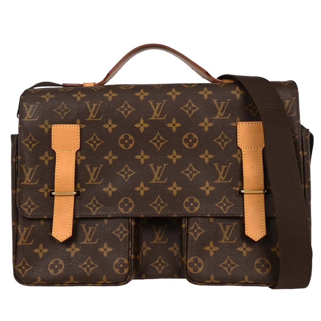 LOUIS VUITTON MONOGRAM BROADWAY HANDBAG: Louis Vuitton Monogram Broadway Handbag Brand: Louis Vuitton Type/Style: Top Handle Bag Material: Monogram Canvas, Leather Color: brown Size: W 13.8 x H 10.2 x D 5.1 "Handle Drop. 2.0 " Accessori
