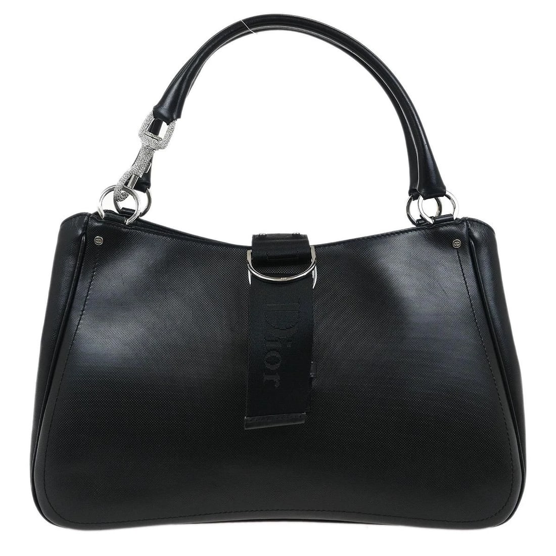 CHRISTIAN DIOR BLACK LEATHER HANDBAG (1 of 9)