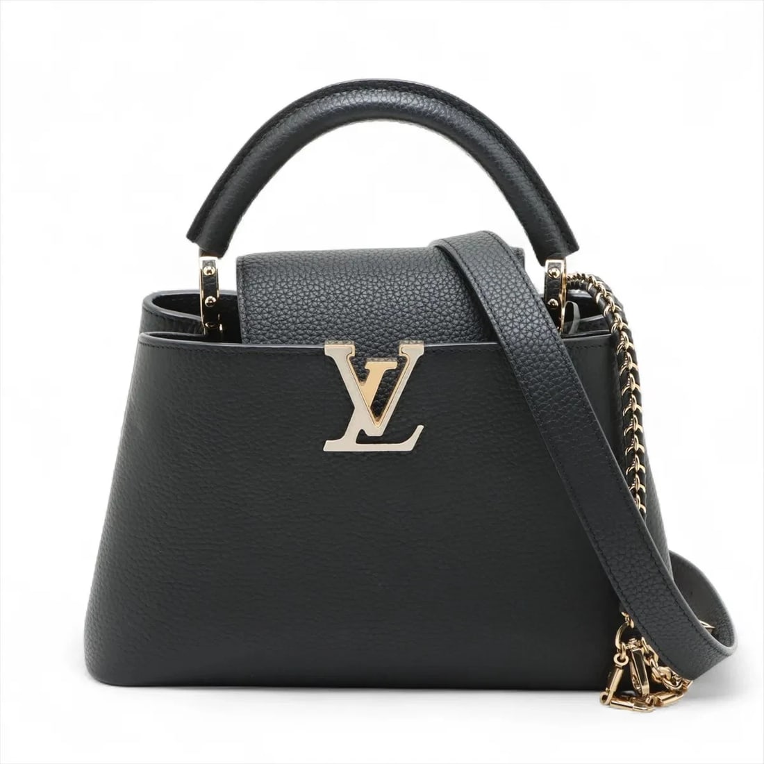 LOUIS VUITTON LV LOGO CAPUCINES BB BLACK (1 of 8)