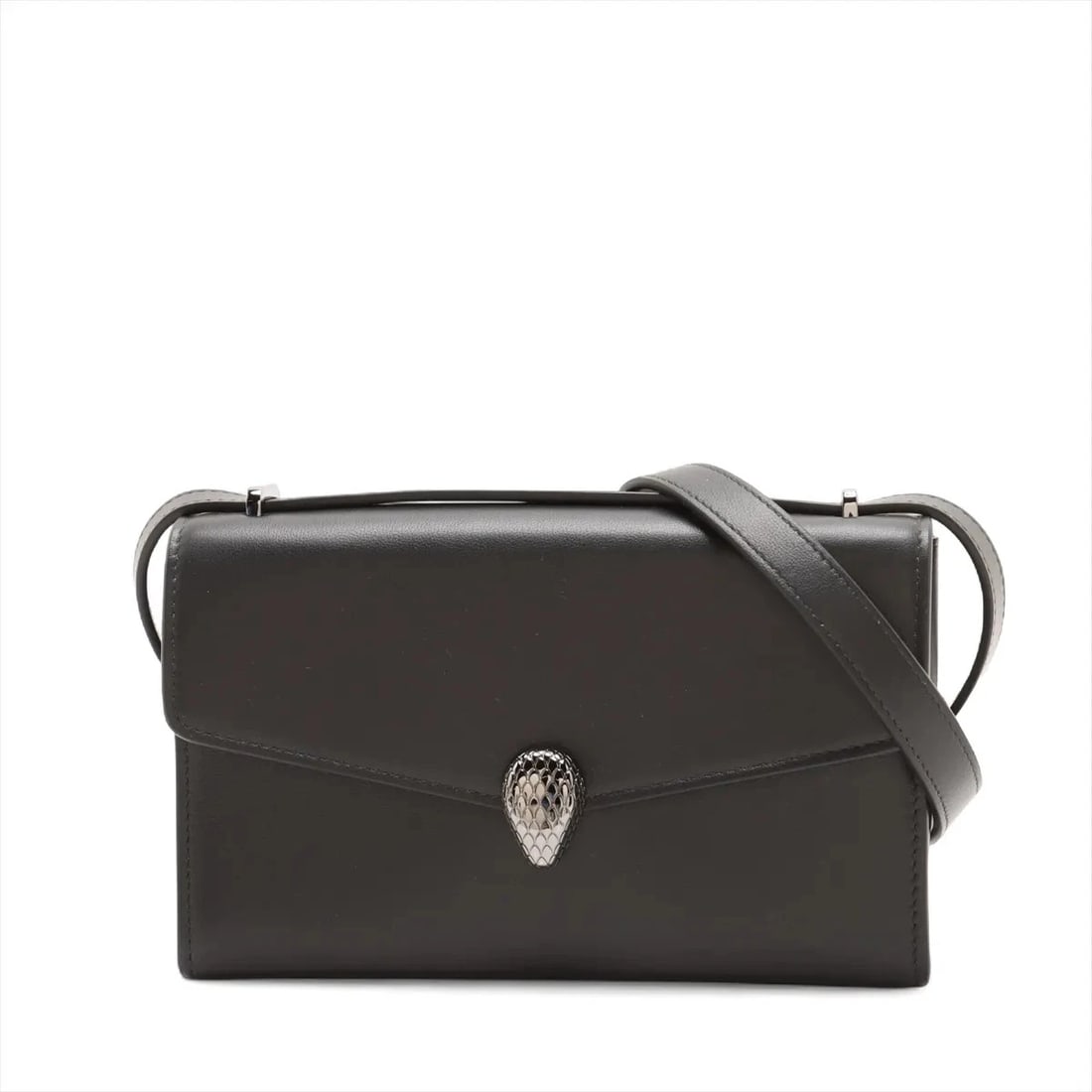 BVLGARI SERPENTI LEATHER SHOULDER BAG: Bvlgari Serpenti Leather Shoulder bag Brand: Bvlgari Type: Shoulder bag Material: Leather Color: Black Size: Height:4.5inch Length:7.3inch Depth:1.6inch Shoulder height:22.4inch Accessories: None