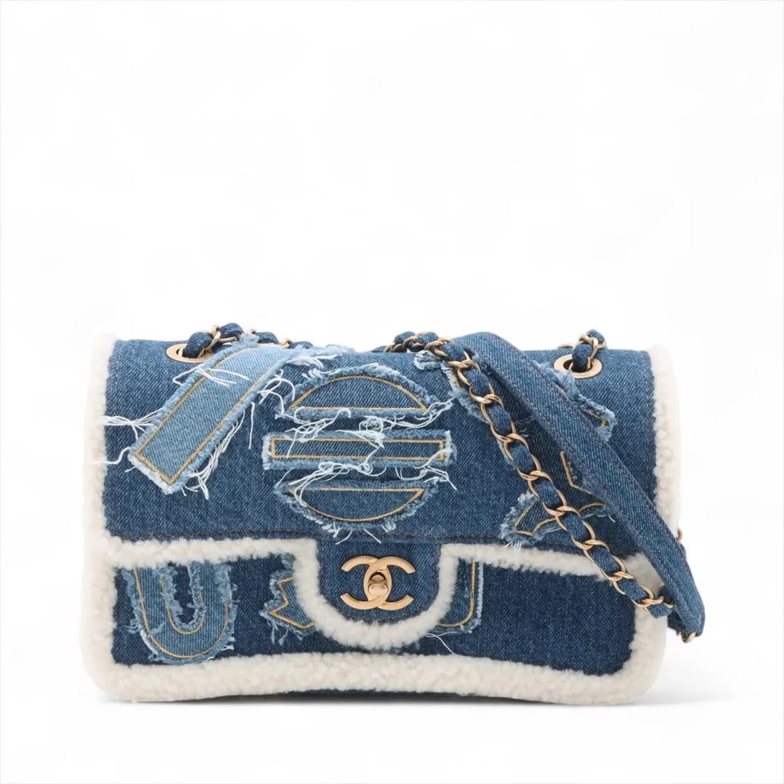CHANEL EGYPT LINE DENIM X BOA SINGLE FLAP DOUBLE CHAIN BAG (1 of 6)