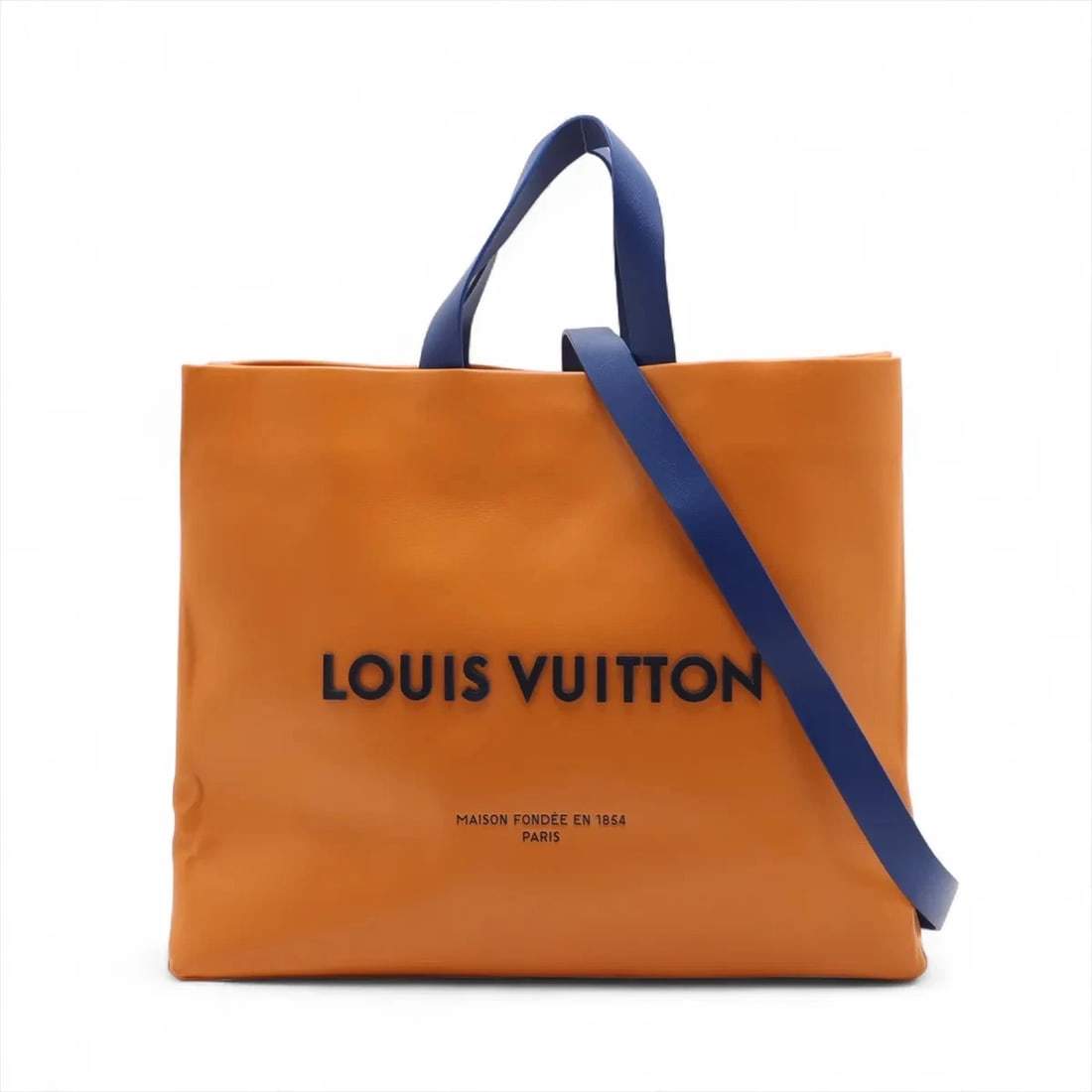 LOUIS VUITTON LOGO SHOPPER TOTE BAG MM ORANGE (1 of 8)