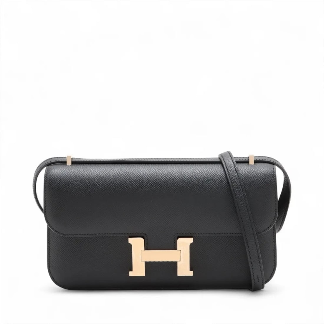 Hermes CONSTANCE ELAN MIROIR VEAU EPSOM BLACK: Hermes Constance Elan Miroir Veau Epsom Black Brand: Hermes Type: Shoulder bag Material: Veau Epsom Color: Black Size: Height:4.9inch Length:9.3inch Depth:1.4inch Shoulder height:19.7inch Accesso