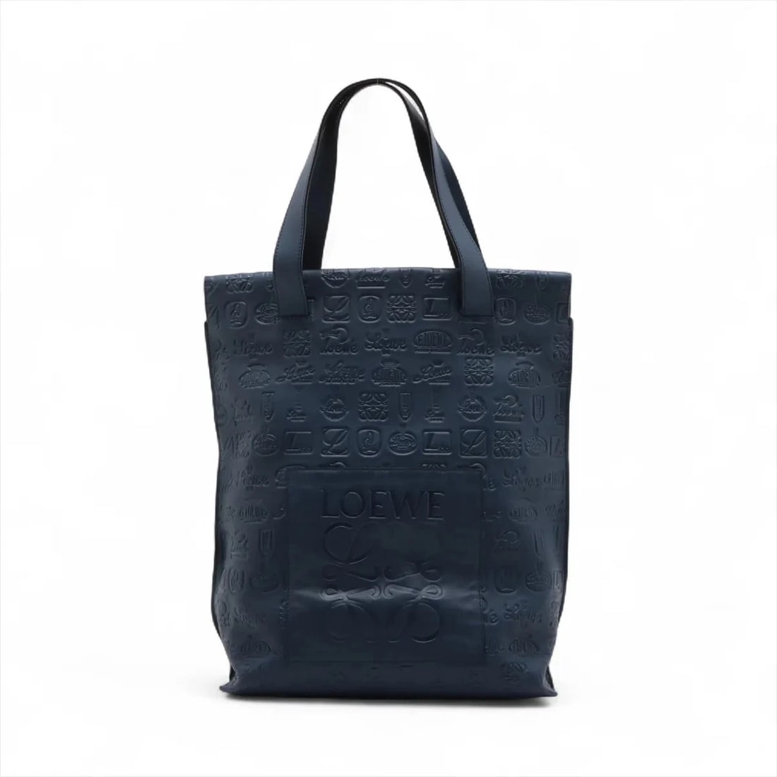 LOEWE SIGNATURE SHOPPER LEATHER TOTE BAG BLUE (1 of 10)