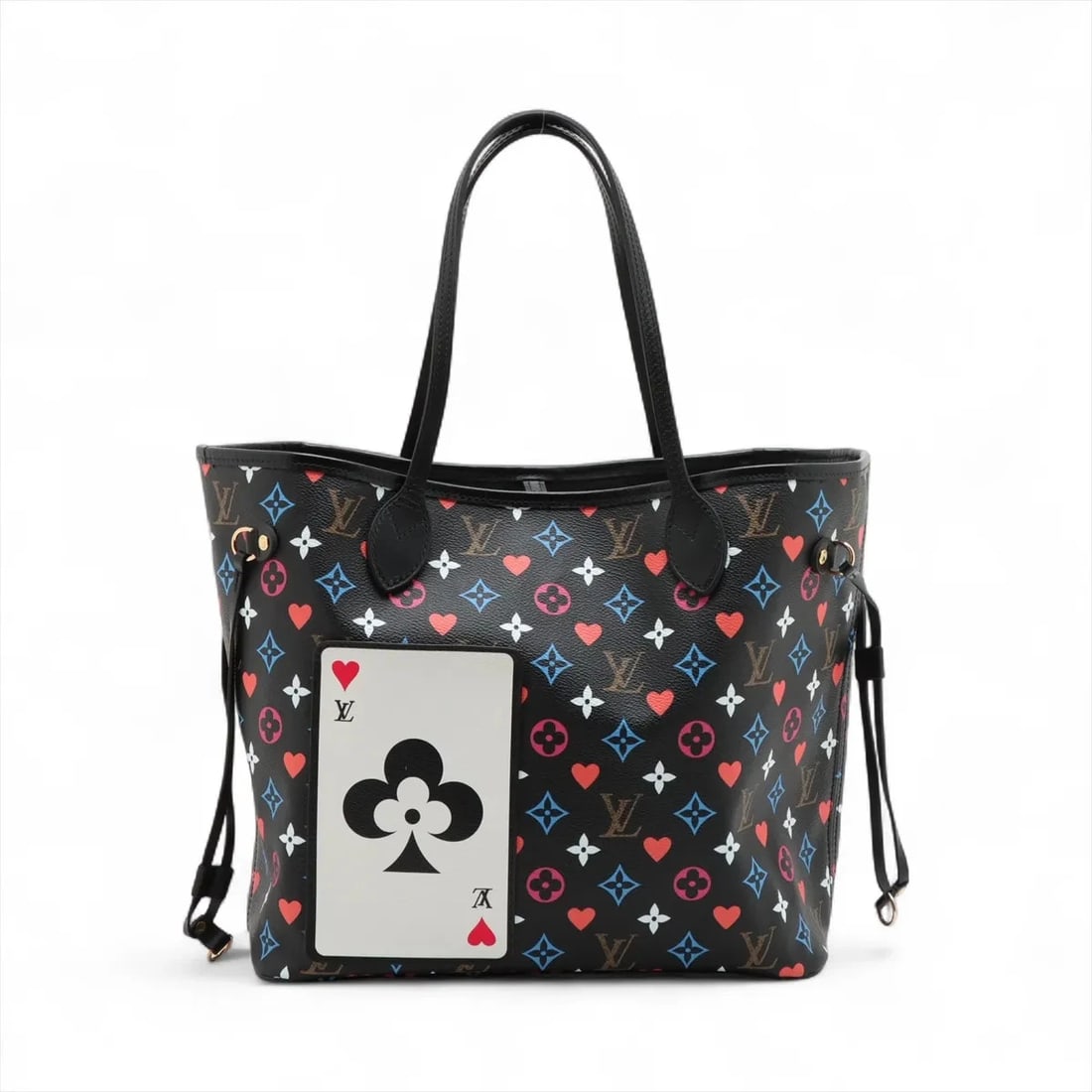 LOUIS VUITTON GAME ON NEVERFULL MM BLACK: Louis Vuitton Game on Neverfull MM Black Brand: Louis Vuitton Type: Tote bag Material: None Color: Black Size: Height:11.4inch Length:13.0inch Depth:6.1inch Handle height:7.9inch Accessories: Non