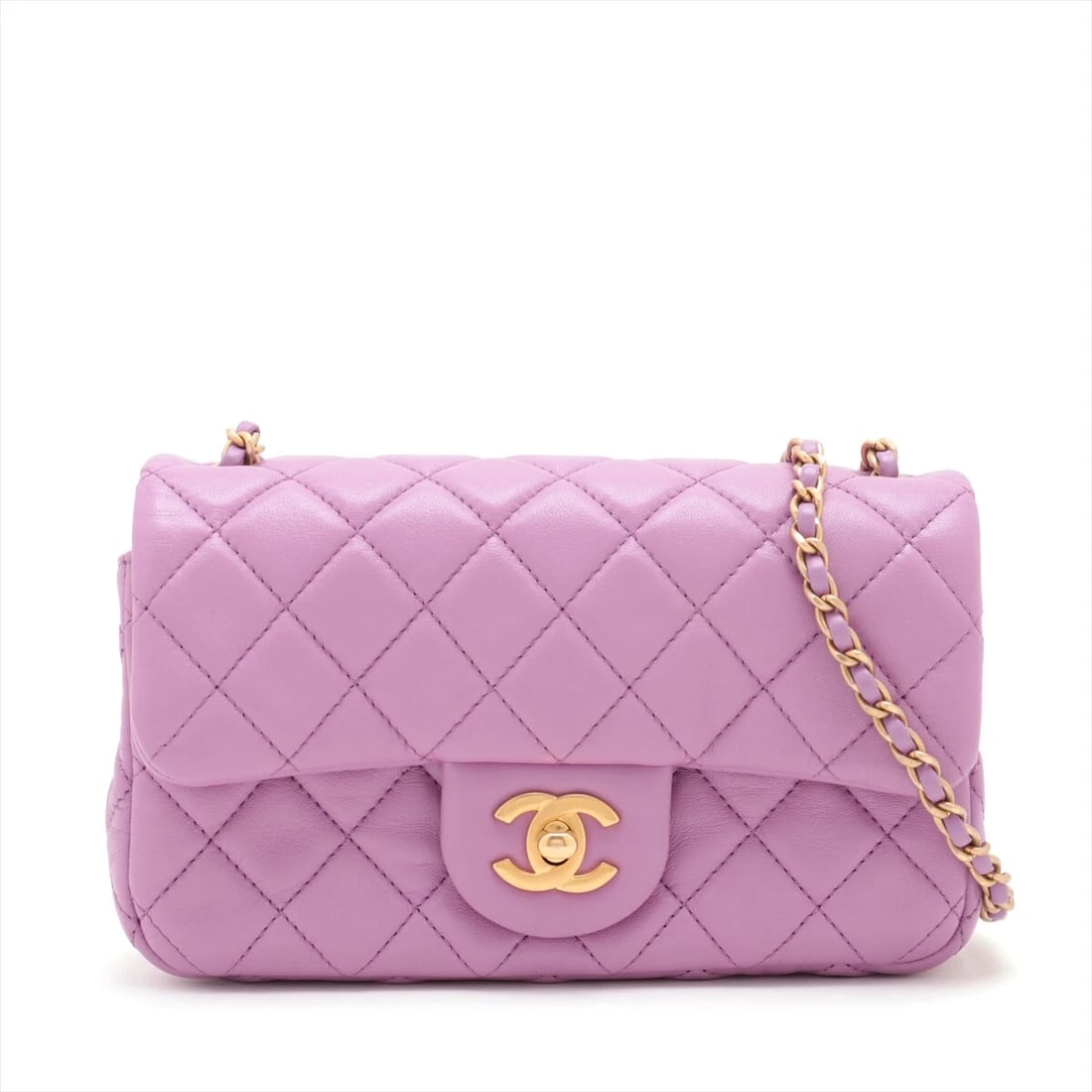 CHANEL MINI MATELASSE 20 LAMBSKIN SINGLE FLAP SINGLE CHAIN BAG (1 of 6)