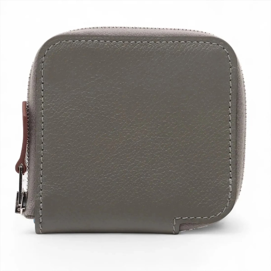 Hermes AZAP COMPACT MINI SILK IN EVERCOLOR COIN PURSE: Hermes Azap Compact mini Silk In Evercolor Coin Purse Brand: Hermes Type: Coin Purse Material: Evercolor Color: Blue glacier Size: Height:3.1inchLength:3.1inchDepth:0.6inch Accessories: None <