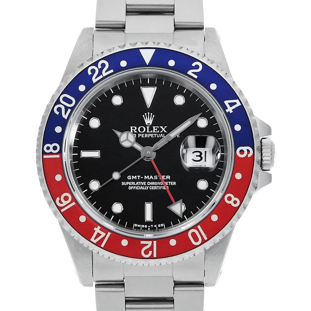 ROLEX GMT MASTER RED BLUE BEZEL BLACK ALL TRITIUM WRIST WATCH (1 of 5)