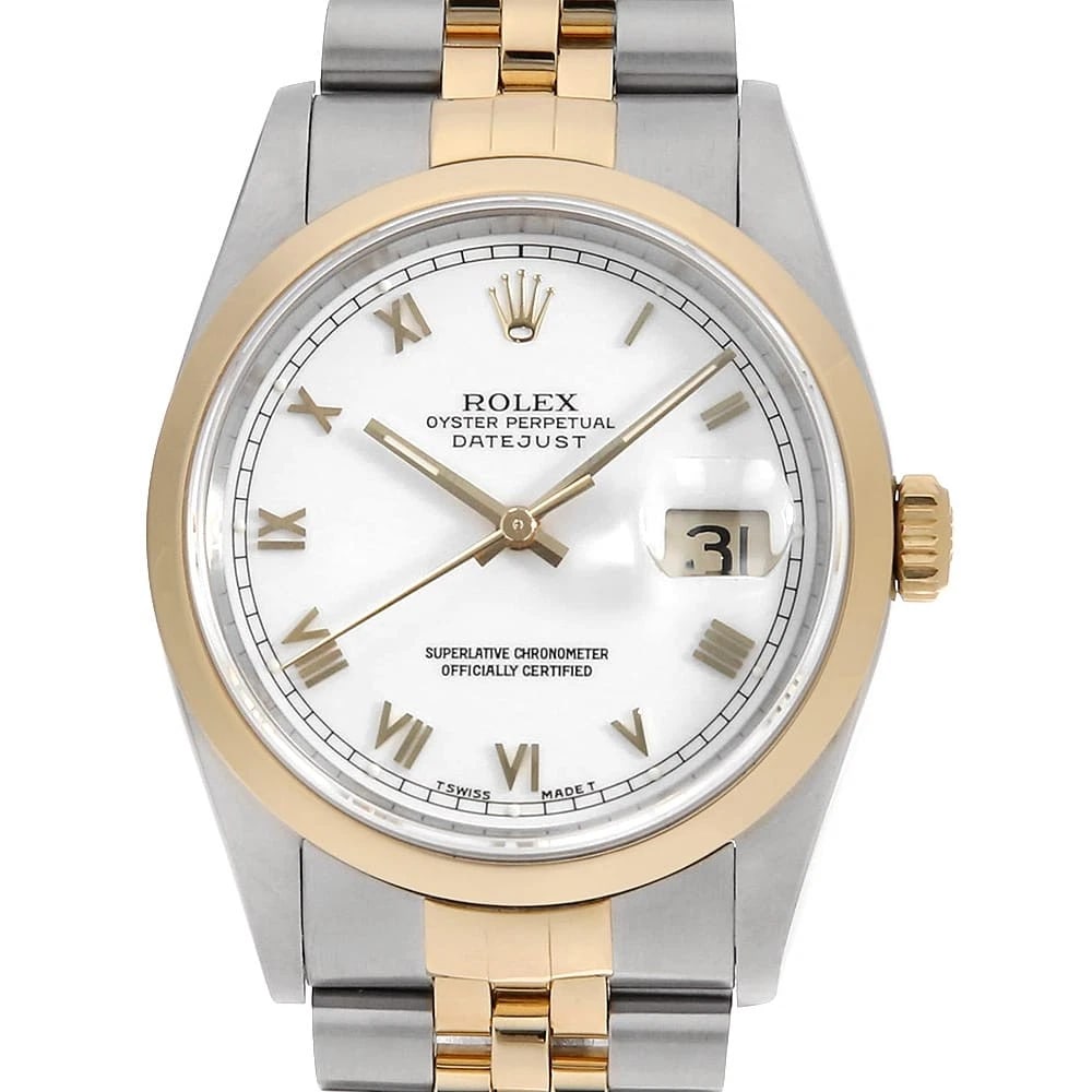 ROLEX DATEJUST WHITE ROME WRIST WATCH (1 of 4)