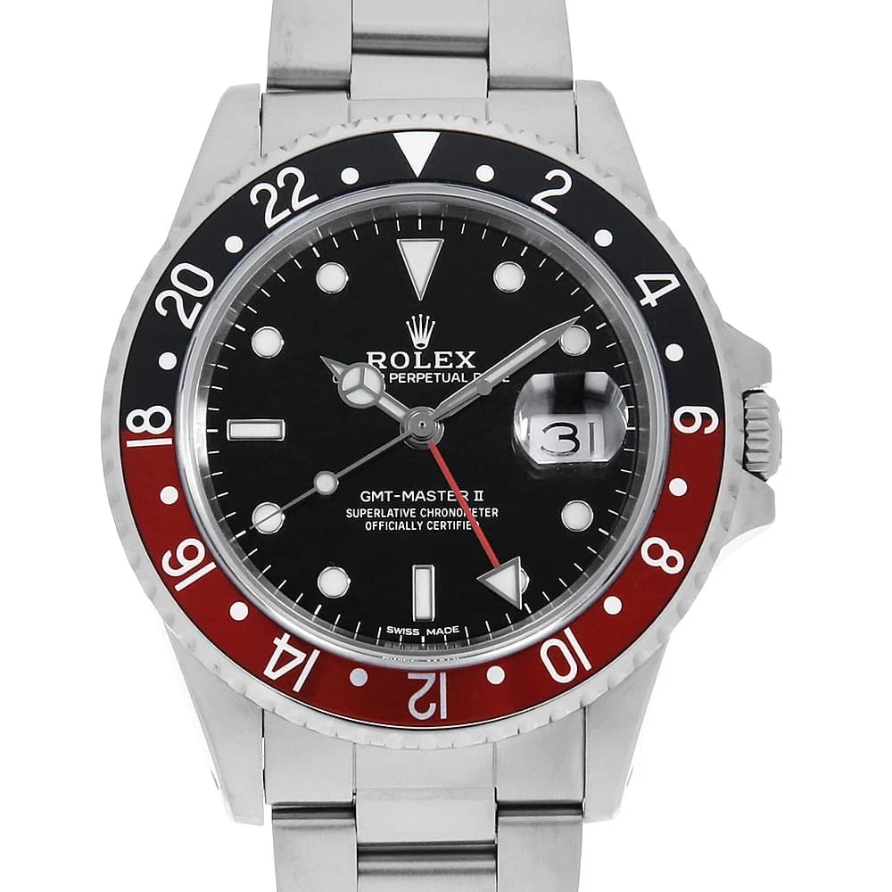 ROLEX GMT-MASTER FAT LADY BLACK WRIST WATCH: ROLEX GMT-Master Fat Lady black Wrist Watch Brand: ROLEX Type: Wrist watch Material: Band Material Stainless Steel, Case Material Stainless Steel Color: Black Size: Case:W40mm Circumference of Wri