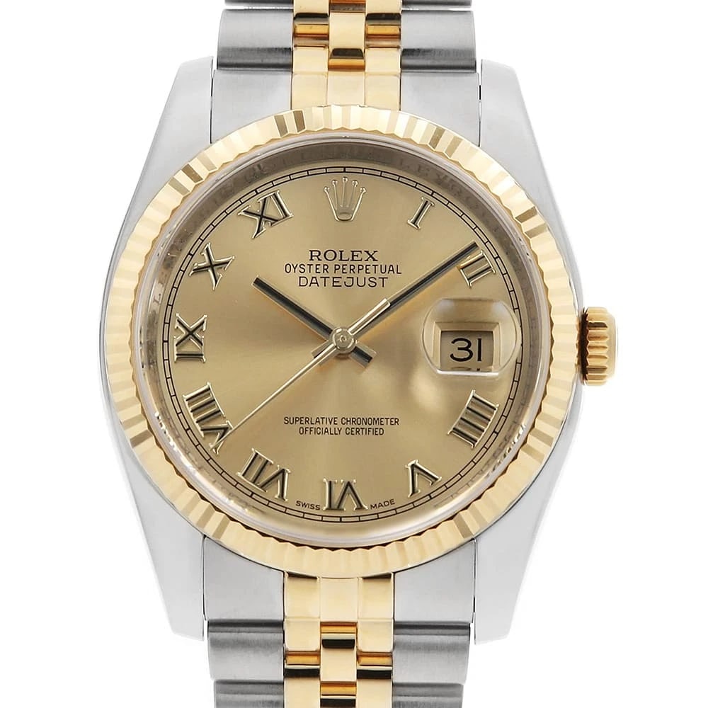 ROLEX DATEJUST CHAMPAGNE ROME WRIST WATCH (1 of 7)