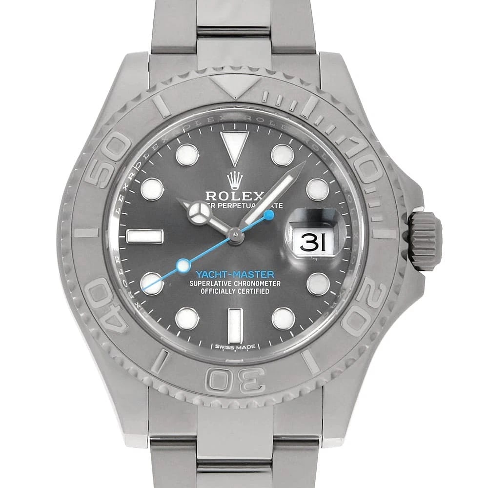 ROLEX YACHT MASTER ROLESIUM SLATE WRIST WATCH (1 of 7)